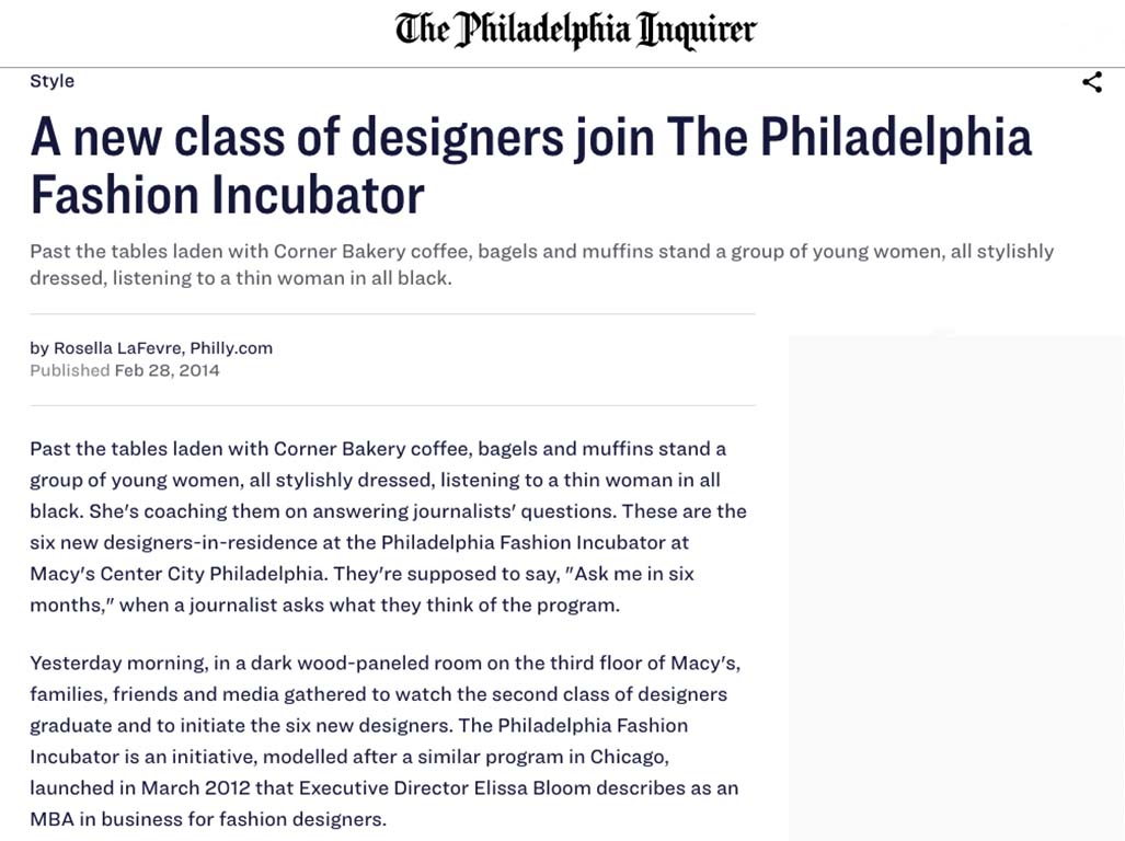 The Philadelphia Fashion Incubator