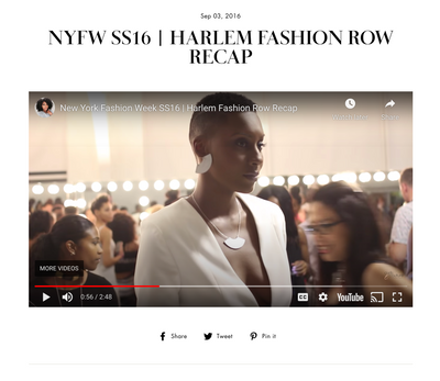 NYFW SS16 | Harlem Fashion Row Recap