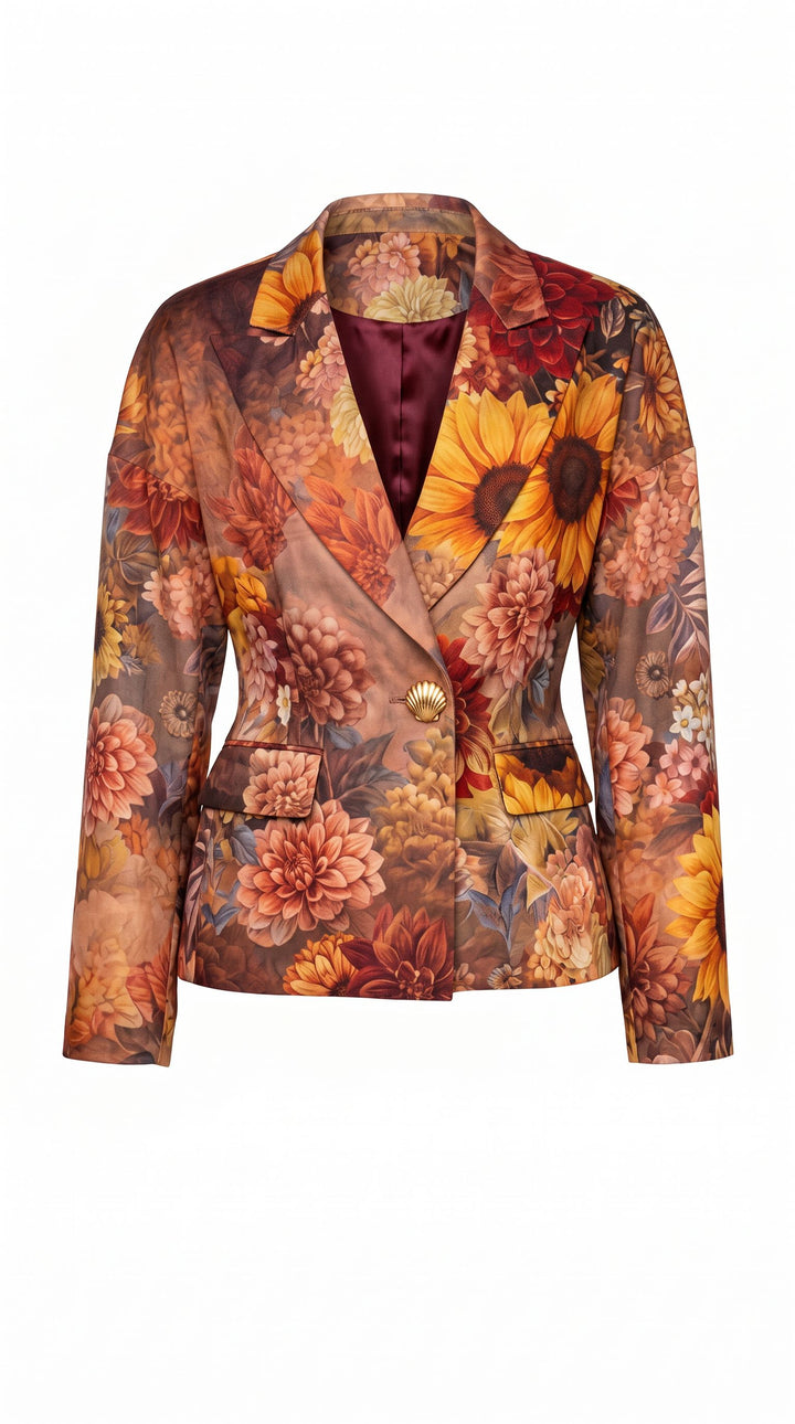 MADE TO ORDER: Eternal Blossom Print Drop Shoulder Tuxedo Jacket