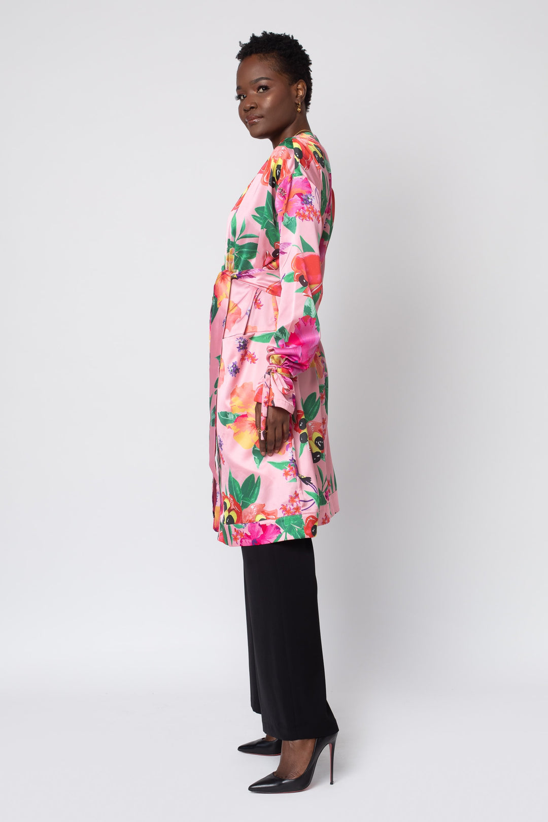 Ackee Print Tie Sleeve Charmeuse Painter&