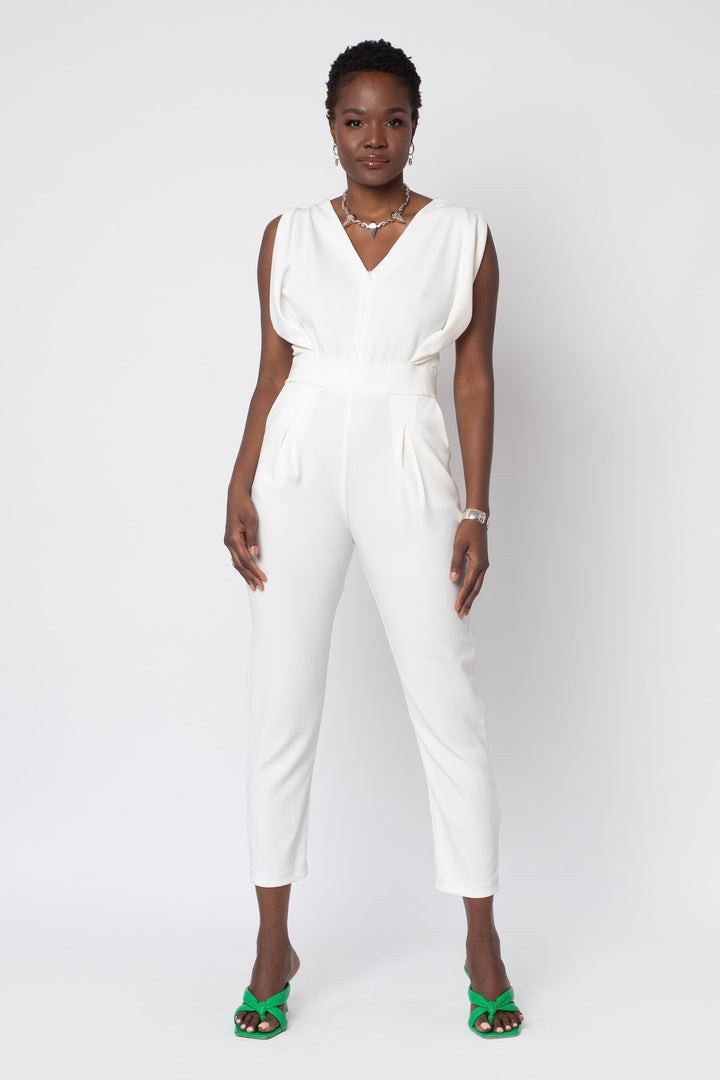 MADE TO ORDER: Origami Banded Stretch Crepe Jumpsuit