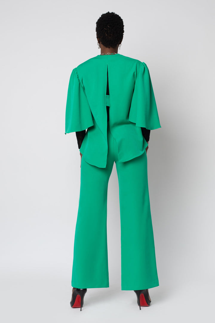 Emerald Fan Sleeve Top -  back view 5