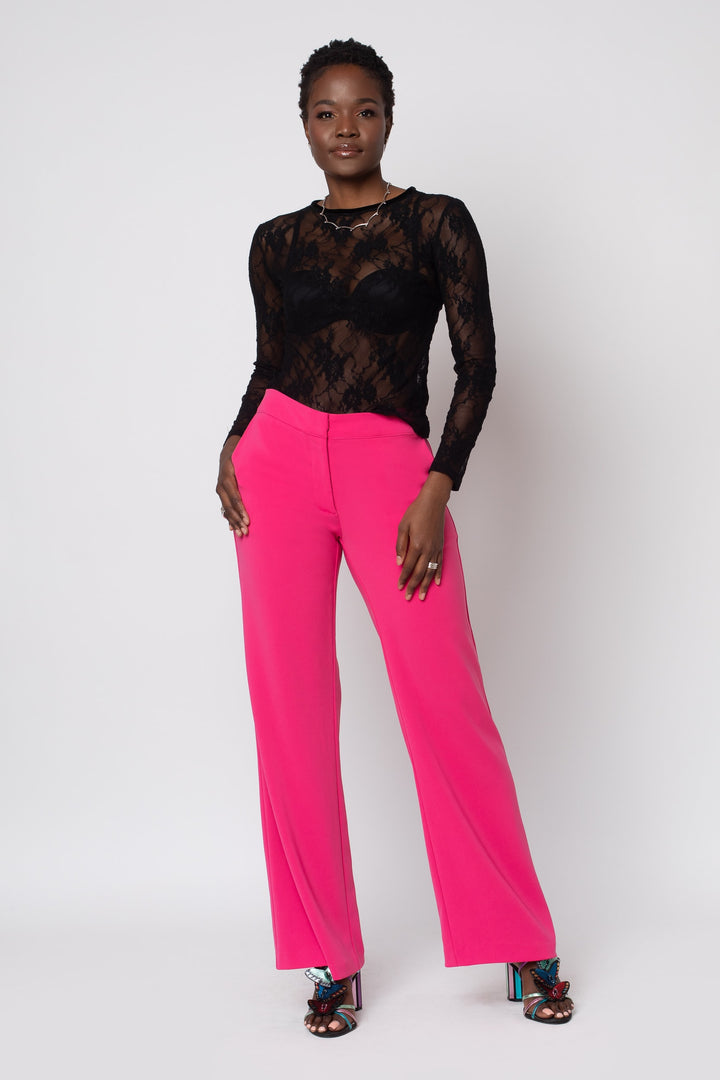 Raspberry Wide Leg Pant - front view 1