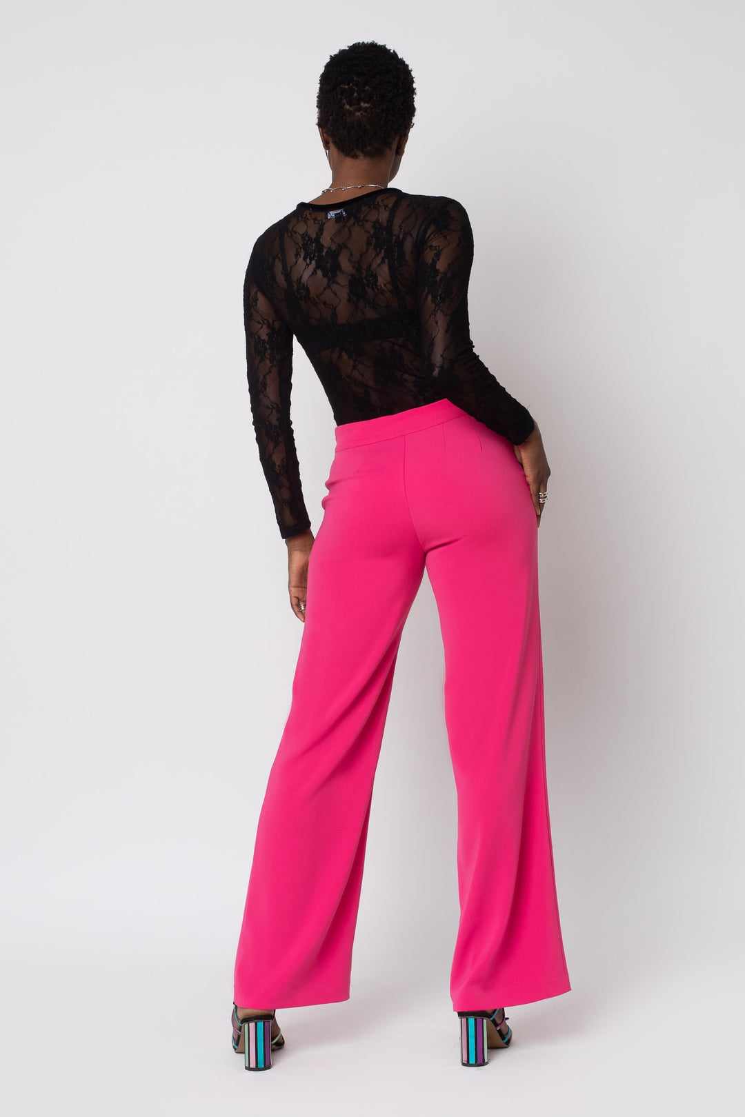 Raspberry Wide Leg Pant - back view 3