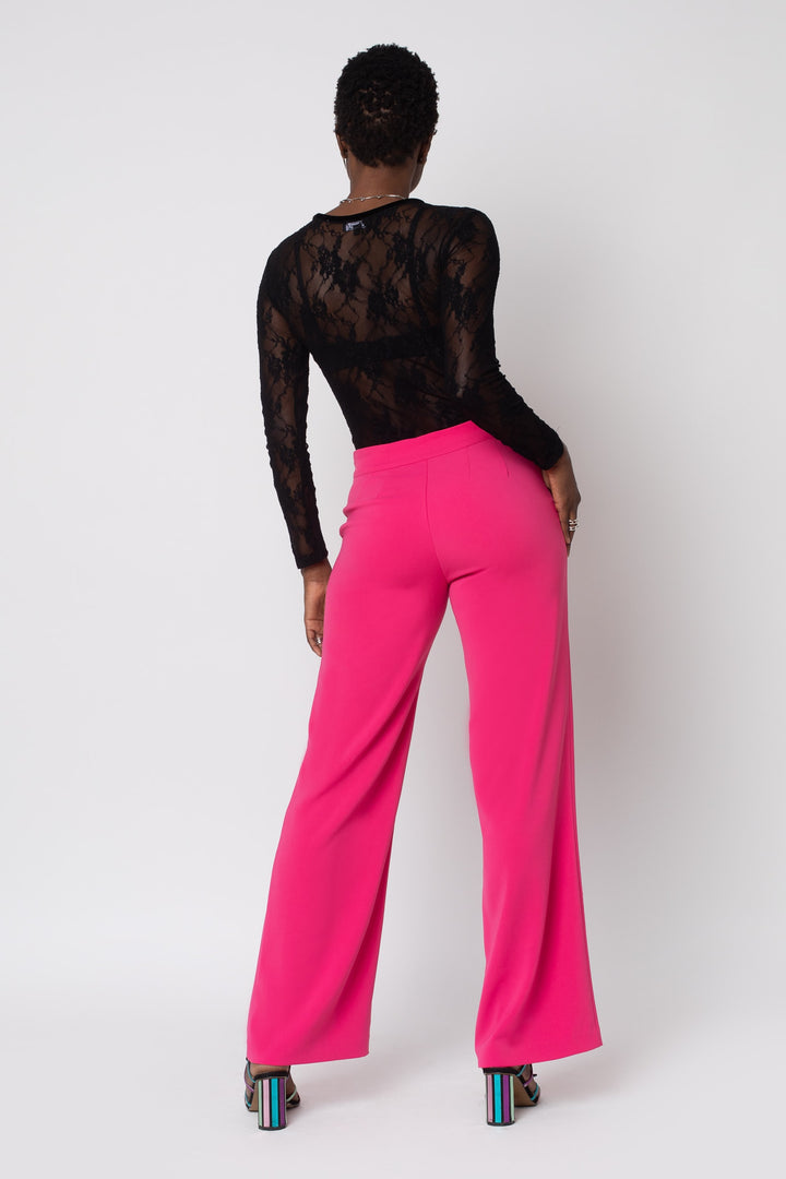 Raspberry Wide Leg Pant - back view 3
