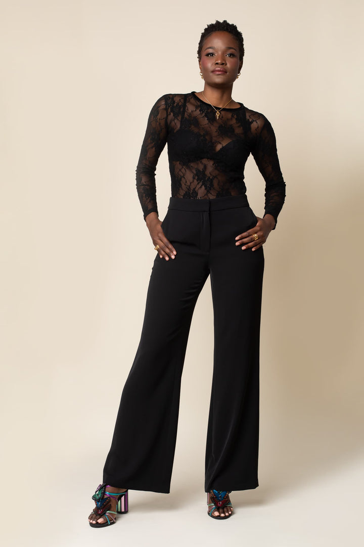 Black Wide Leg Pant - front view 3