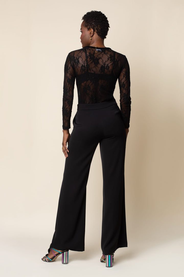Black Wide Leg Pant - back view 2
