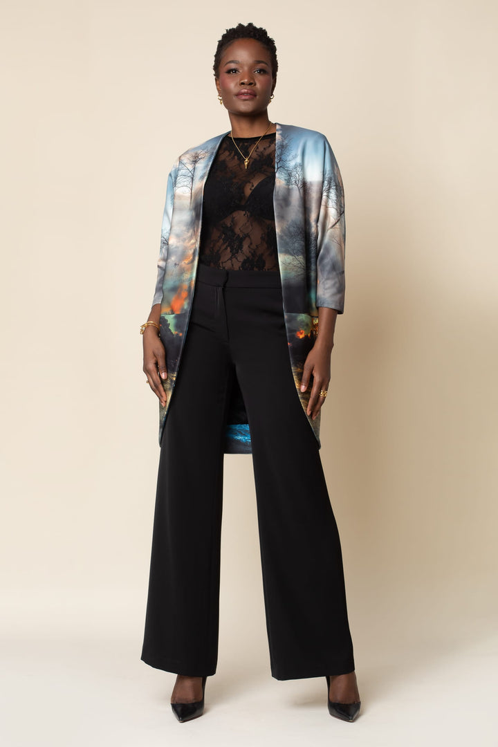 Black Wide Leg Pant - front view 4