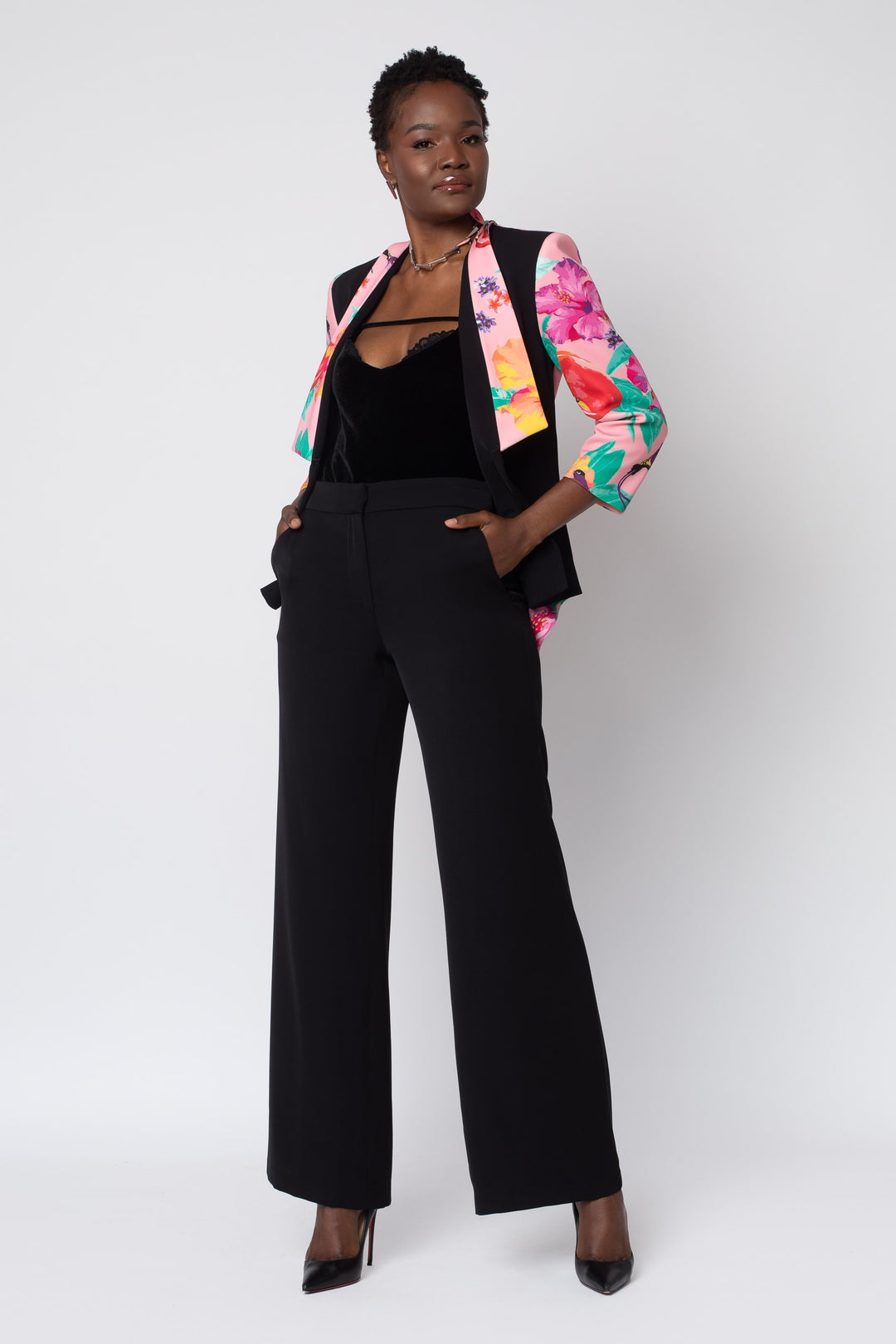 Black Wide Leg Pant - front view 5