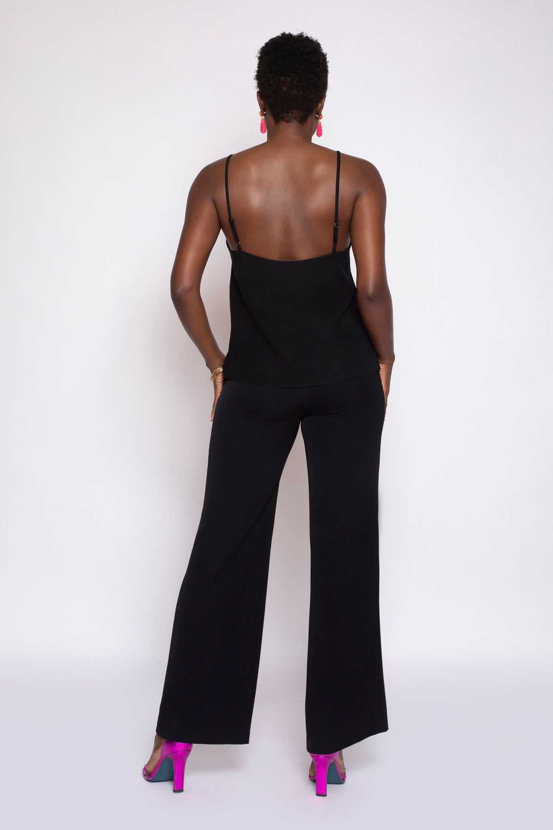 Black Nikita Stretch Crepe &amp; Lace Tank Top - back