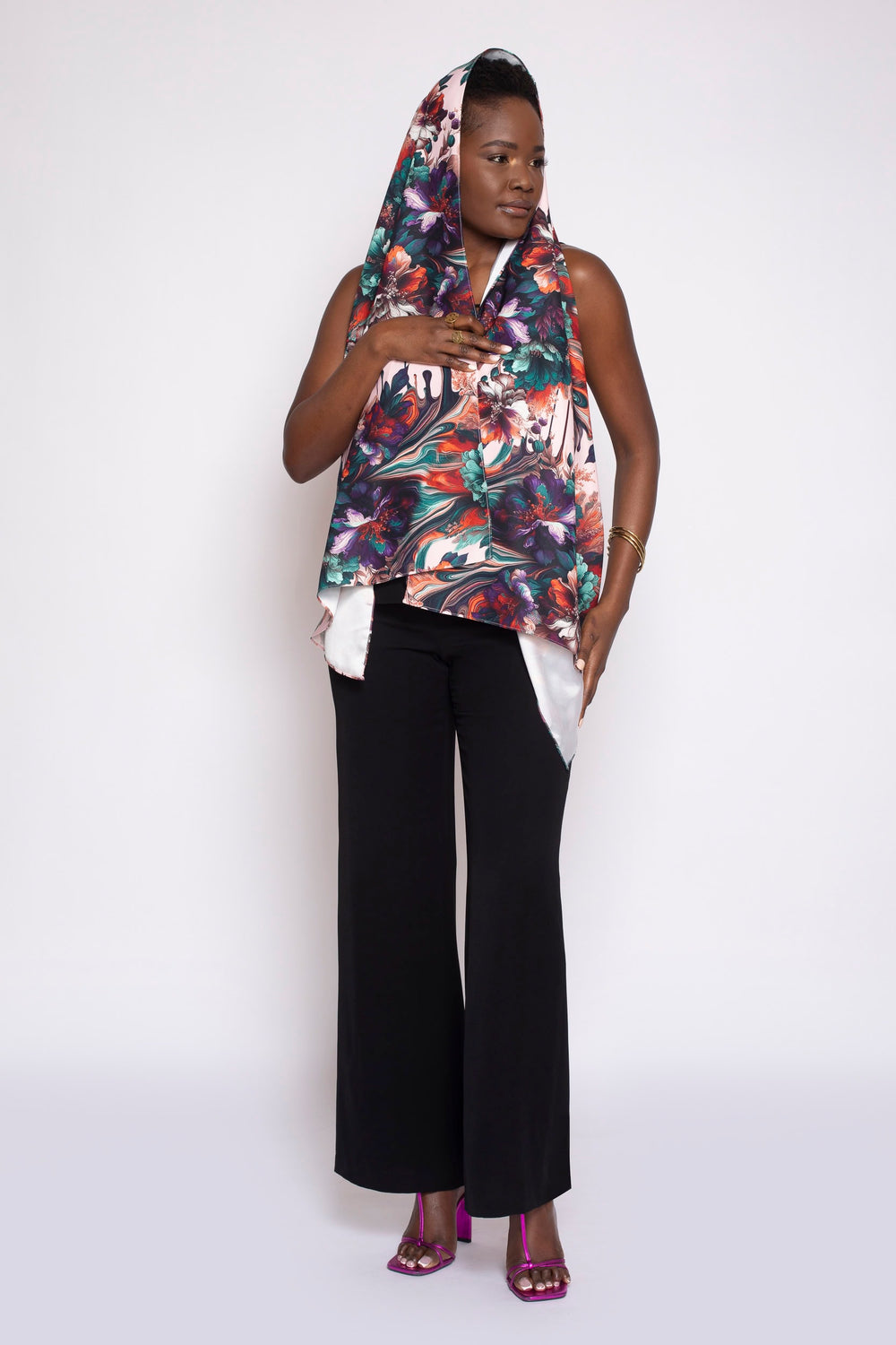 Viscera Oil Spill Print Scarf - hoodie view