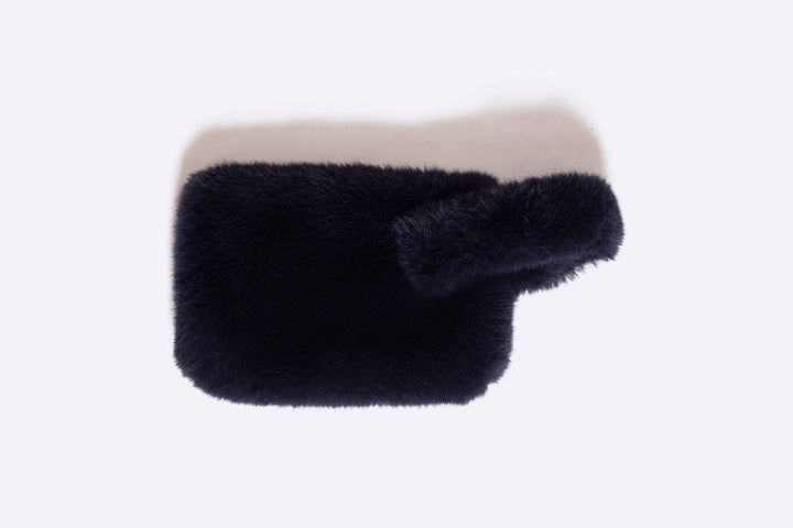 Navy Faux Fur Cropped Jacket - clutch 1
