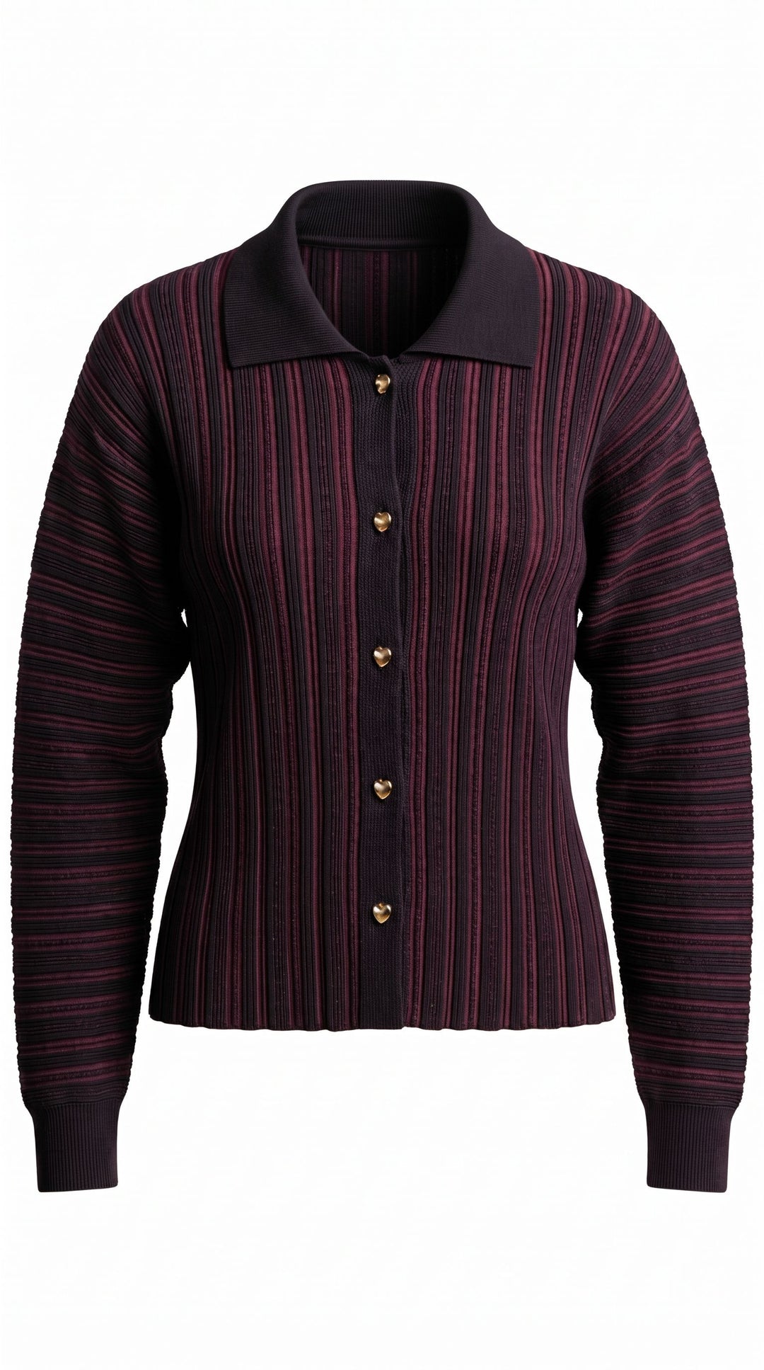 PRE-ORDER: Wine &amp; Navy Stripe Rib Knit Kimono Cardigan