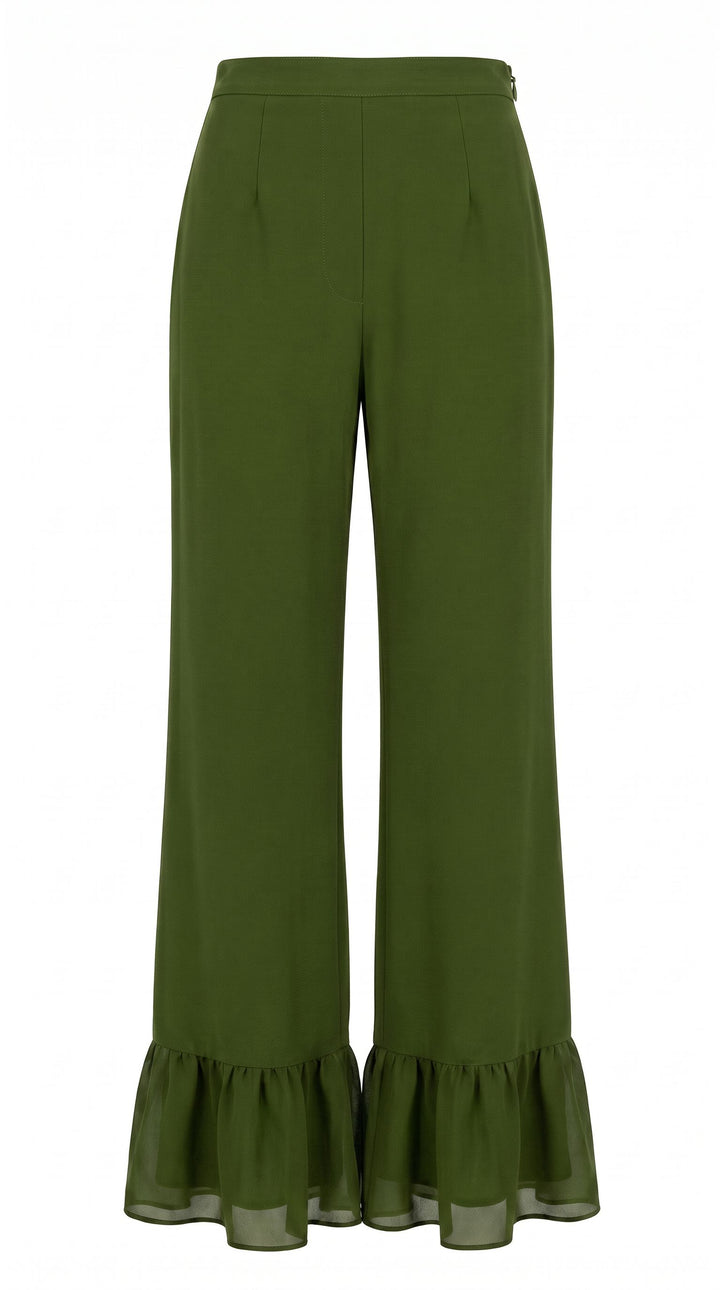 MADE TO ORDER: Eternal Blossom Print Ruffle Wide Leg Pant