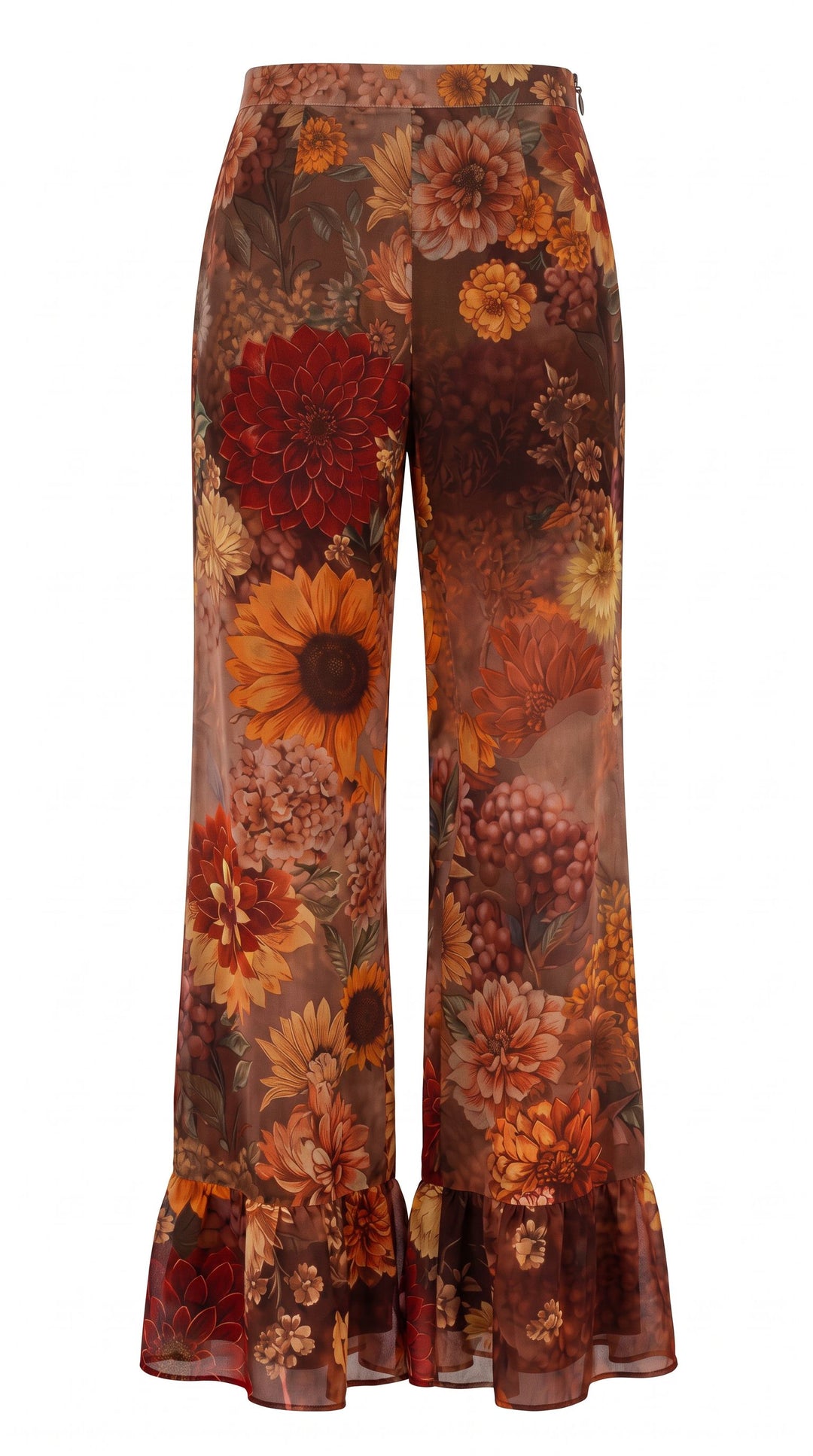 MADE TO ORDER: Olive Ruffle Wide Leg Pant
