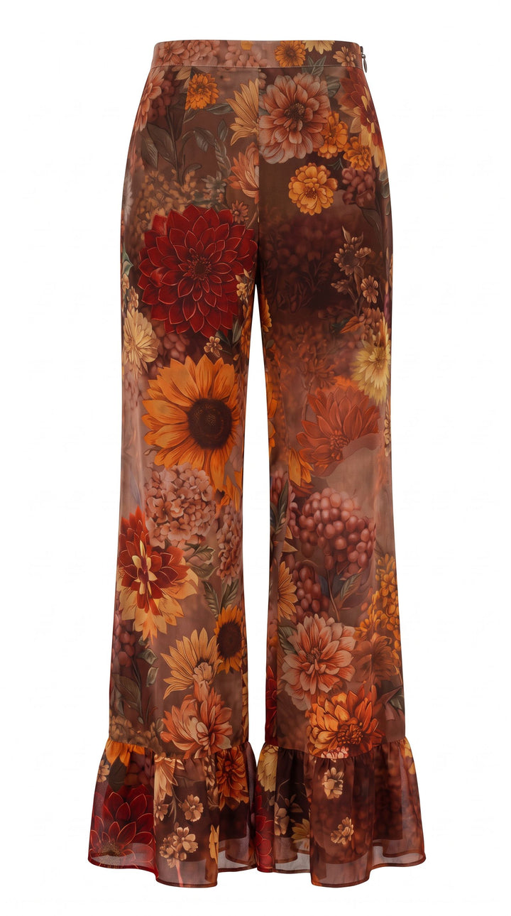 MADE TO ORDER: Olive Ruffle Wide Leg Pant