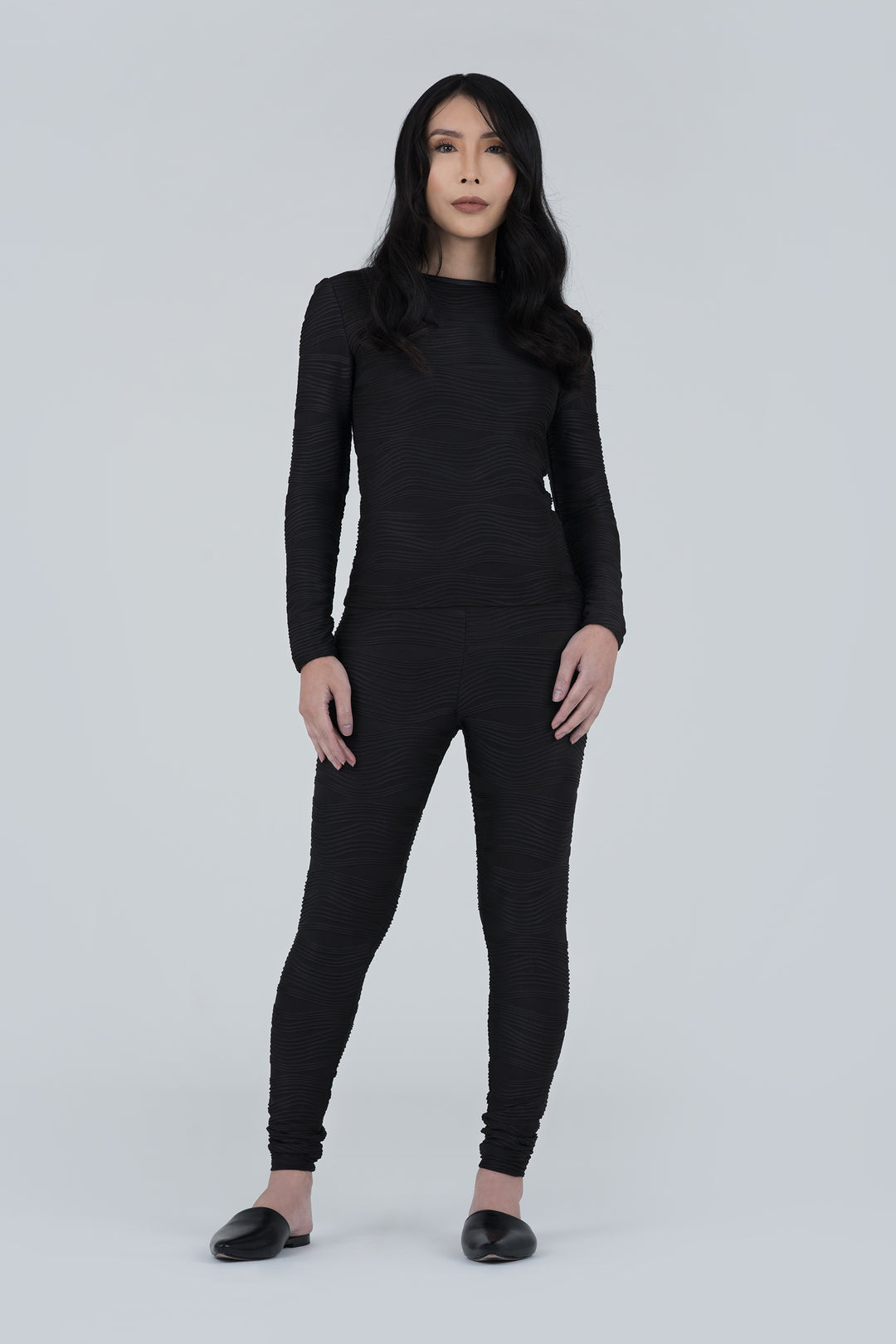 Black Nikita Conwave Knit Legging - front view