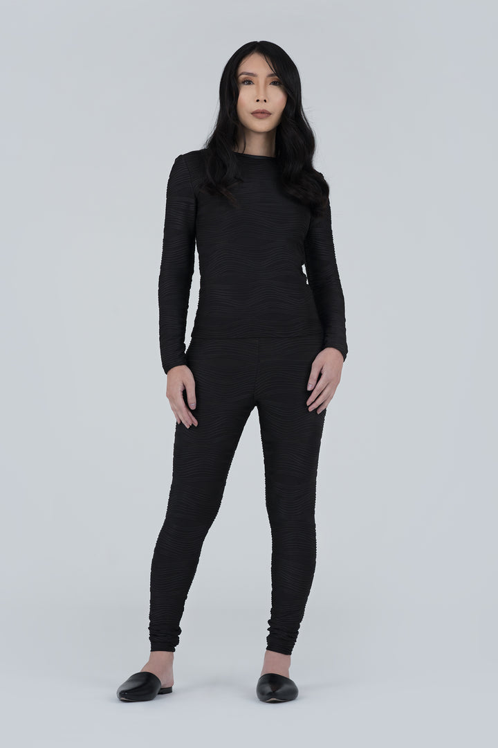 Black Nikita Conwave Knit Legging - front view