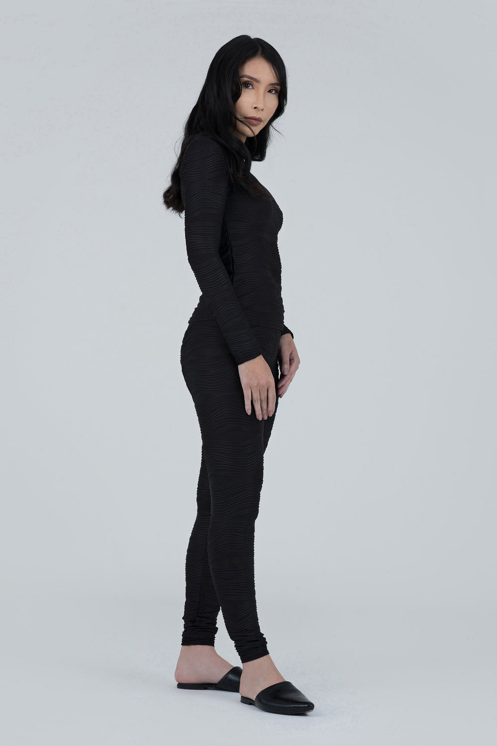 knit bell sleeve top - right view