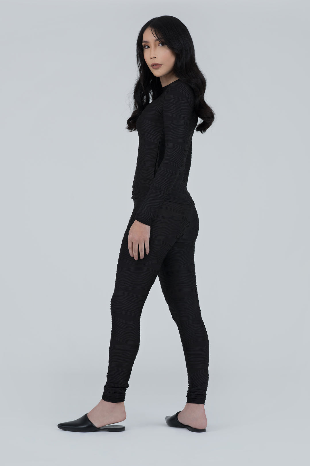 knit bell sleeve top - left view
