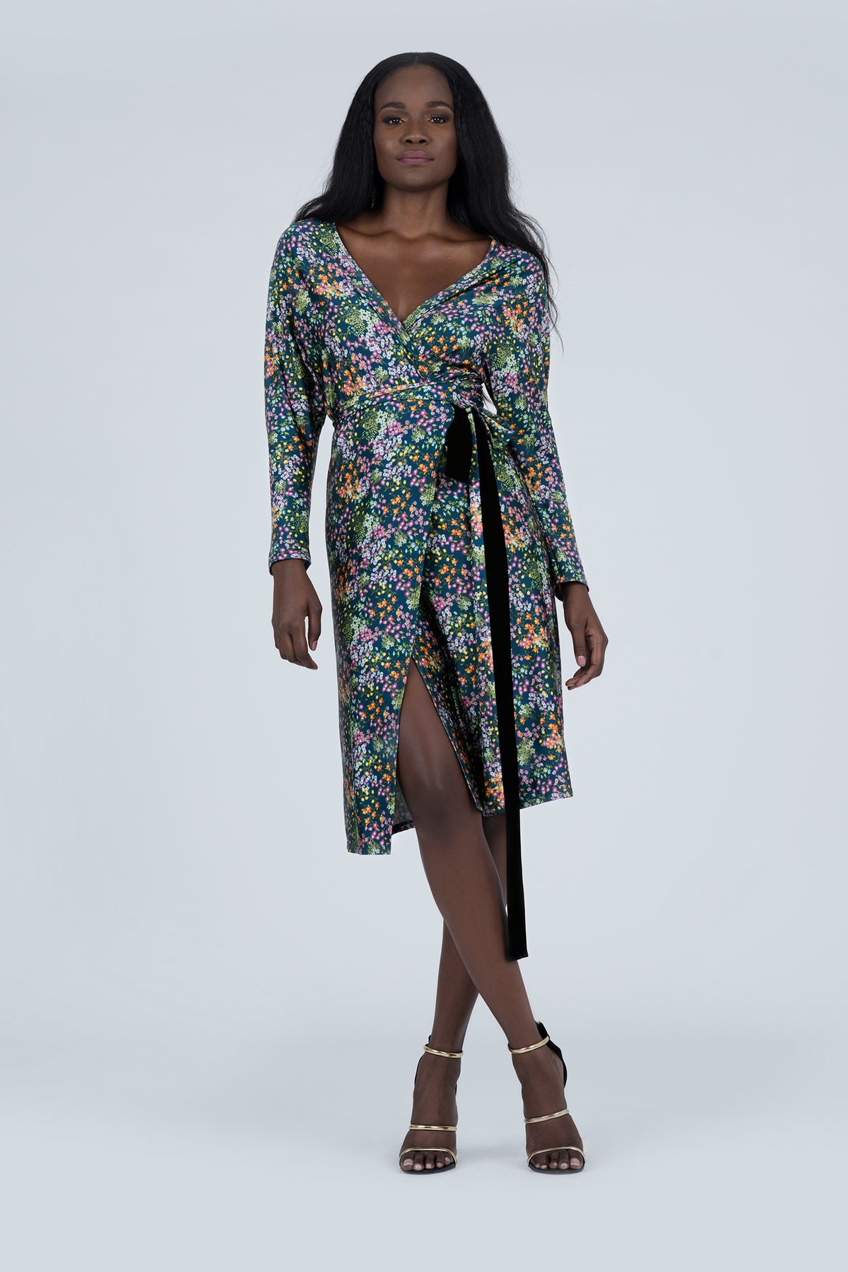Sakura Blossom Print Jersey Knit Wrap Dress Terese Sydonna Sakura Blossom Print Jersey Knit Wrap Dress Terese Sydonna