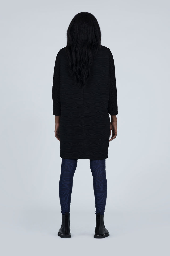 [PRE-ORDER] Black Big Pocket Conwave Knit Kimono Coat