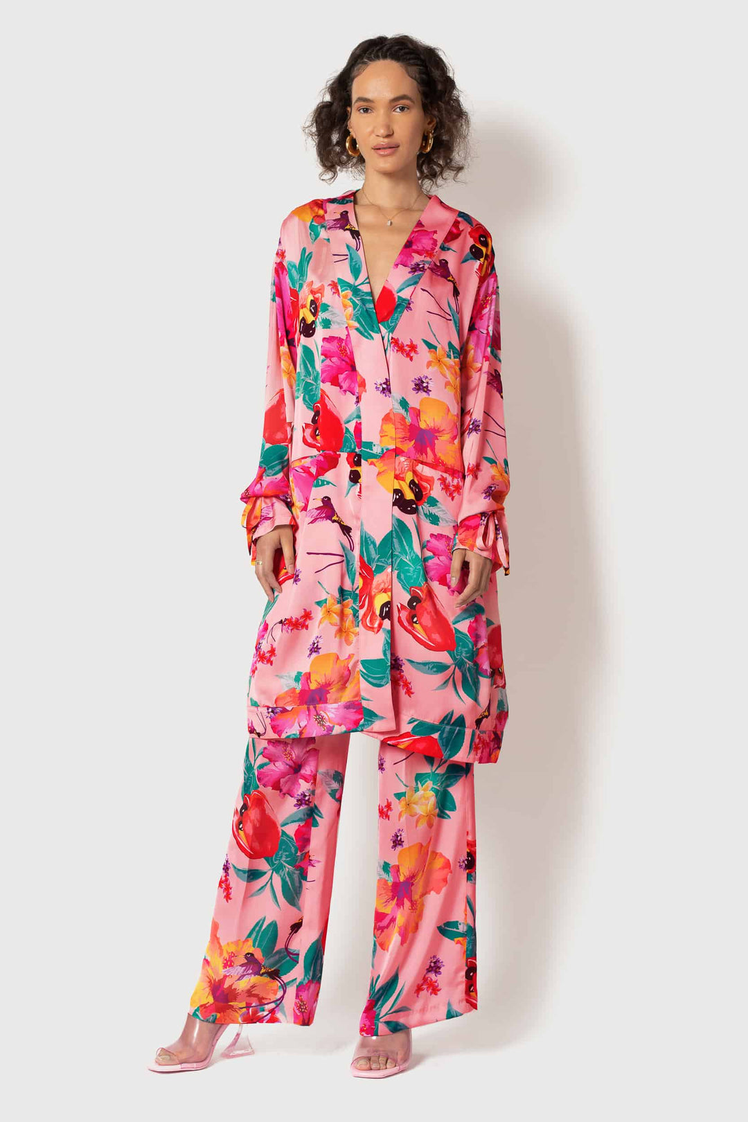 Ackee Print Wide Leg Pant - front view 