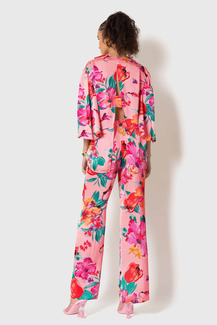 MADE TO ORDER: Ackee Print Fan Sleeve Top - back view