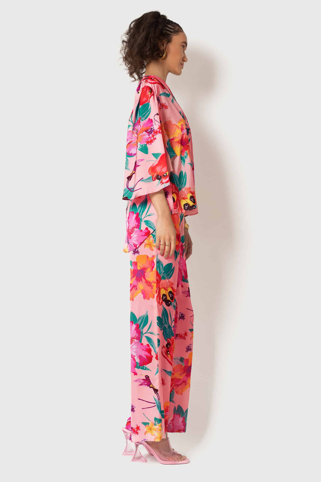 MADE TO ORDER: Ackee Print Fan Sleeve Top - right view