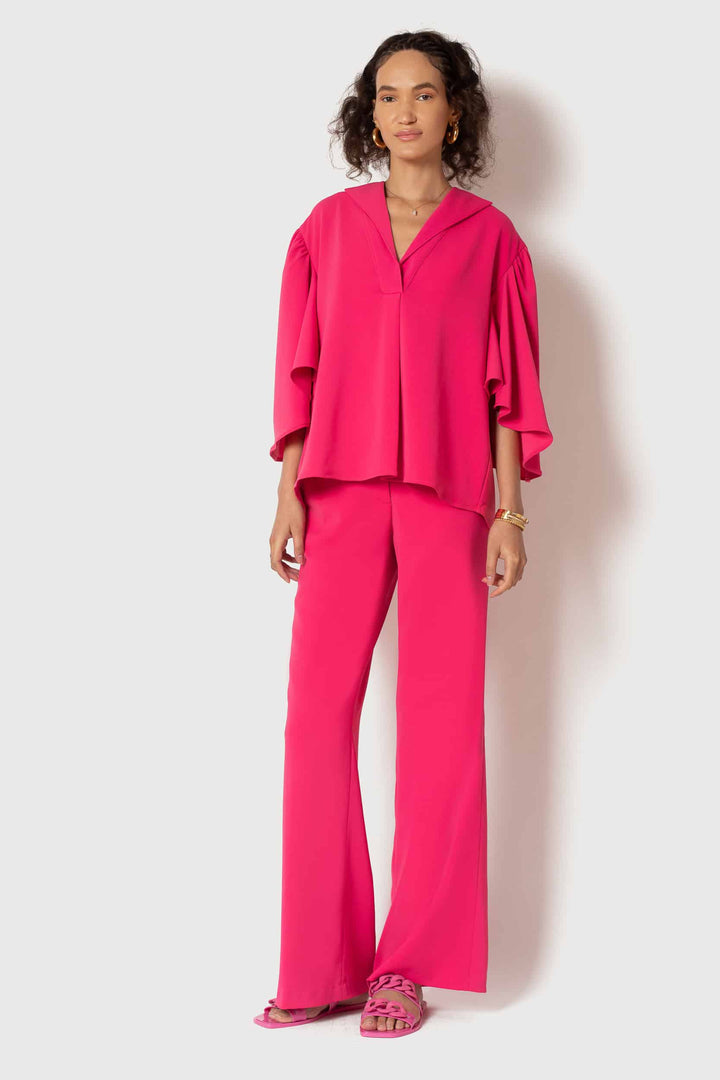 Raspberry Wide Leg Pant - front view 3