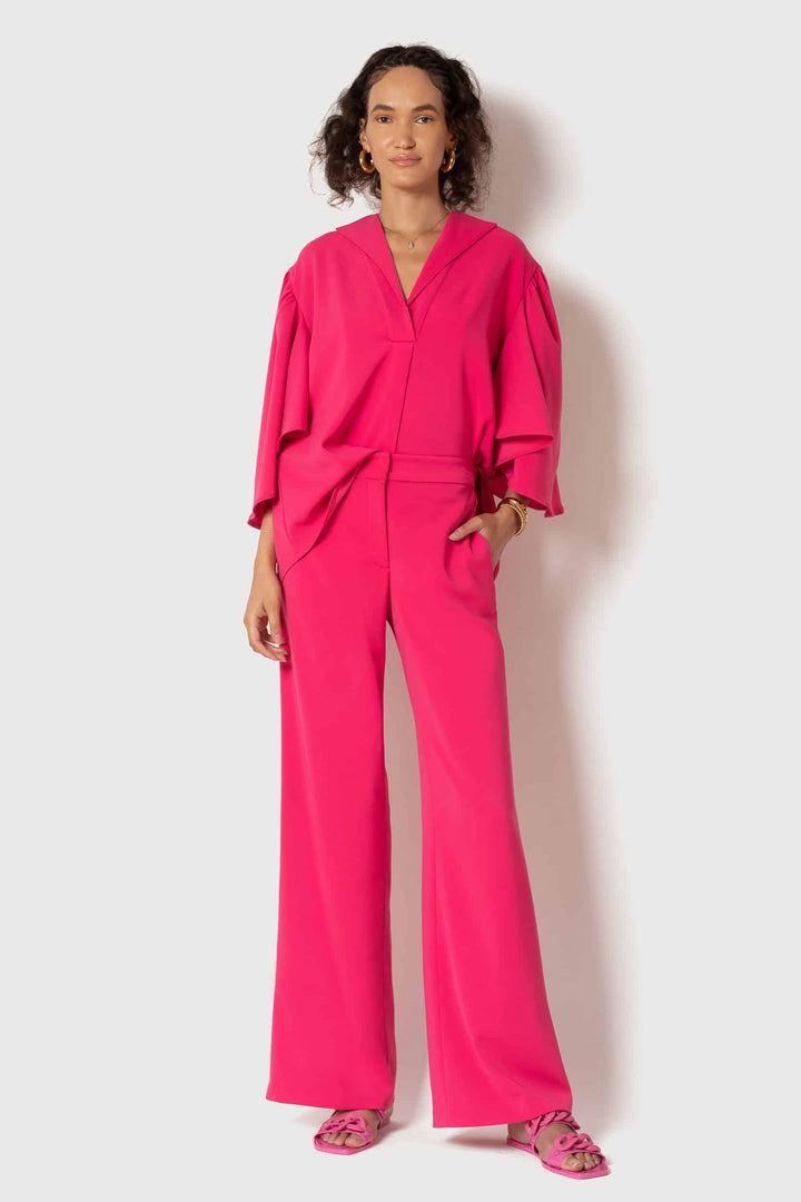 Raspberry Wide Leg Pant - front view 5