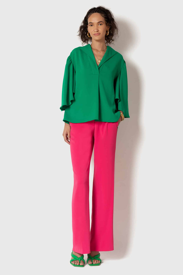 Raspberry Wide Leg Pant - front view 4