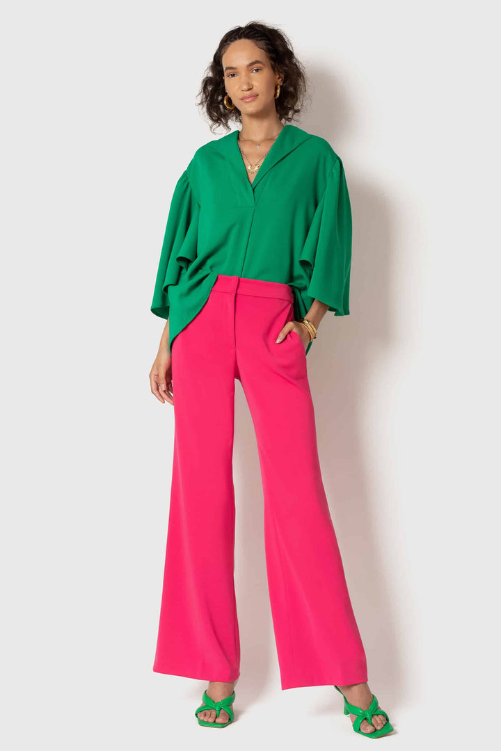 Raspberry Wide Leg Pant -  front view