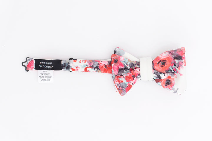 Ivory Ursula Floral Print Neoprene Pocket Square - fold view