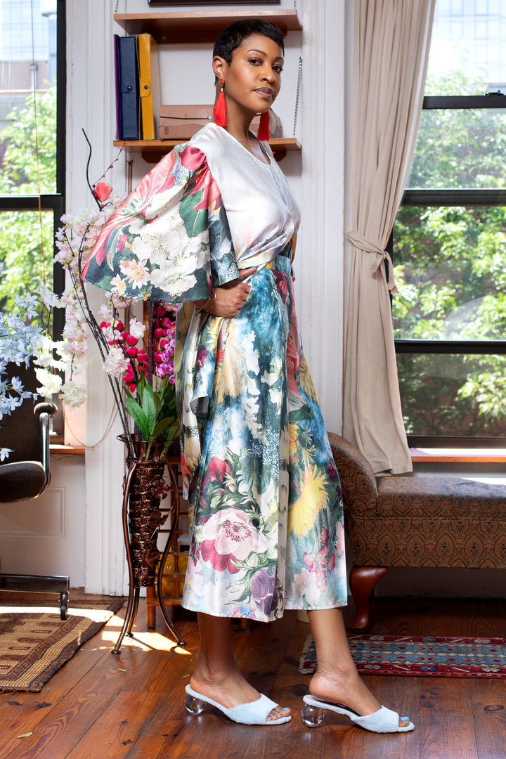 Magnolia Floral Print Paperbag Waist Pant - right view
