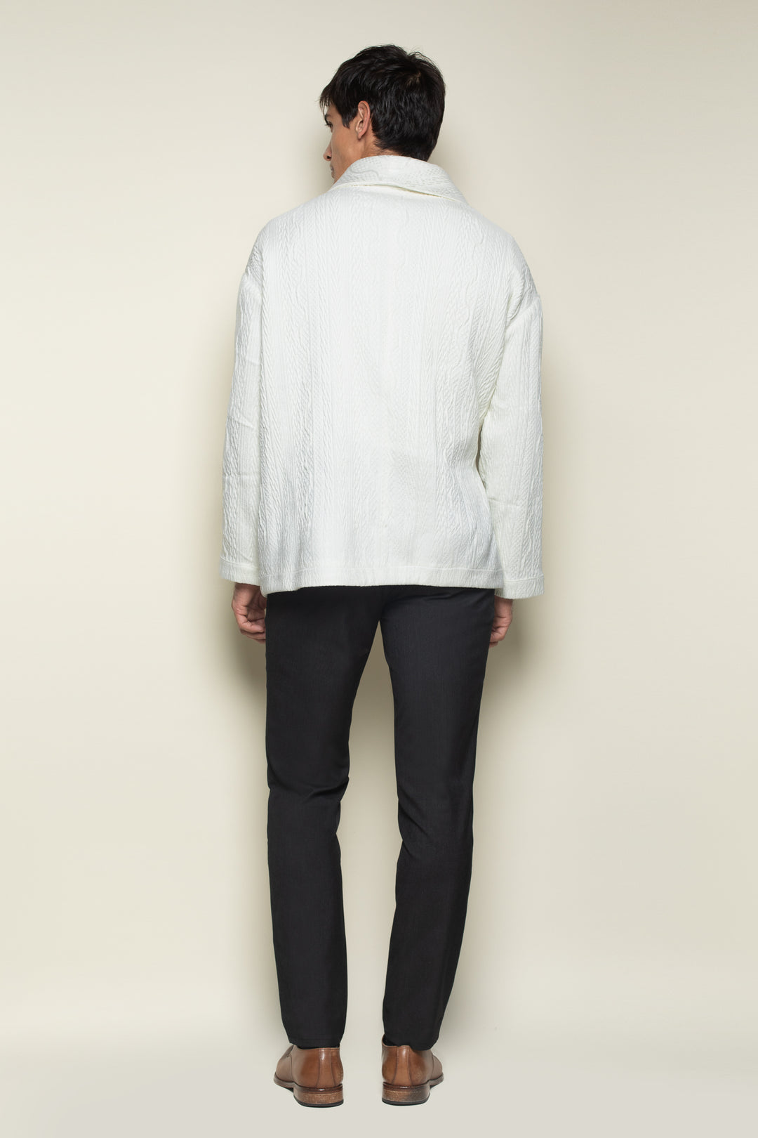 Cozy & Stylish - Unisex Ivory Cable Knit Tie Front Cardigan