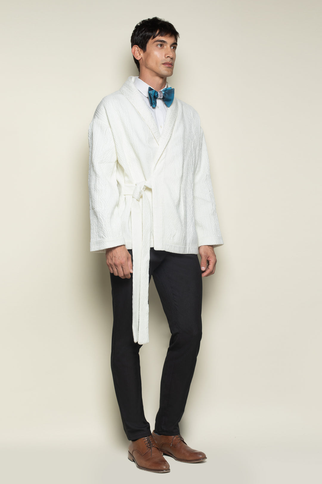 トップス theredthread S wire tie cardigan white THEREDTHREAD】S wire tie cardigan